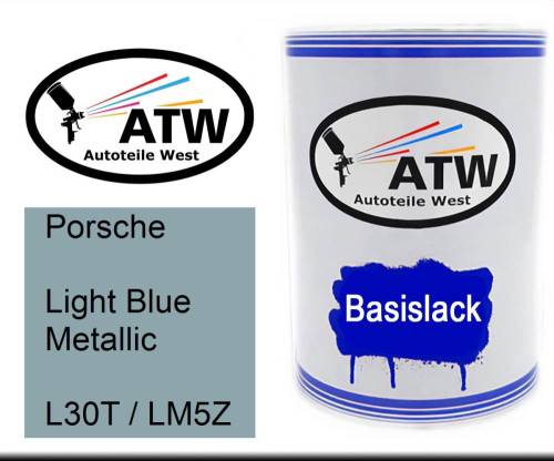 Porsche, Light Blue Metallic, L30T / LM5Z: 500ml Lackdose, von ATW Autoteile West.